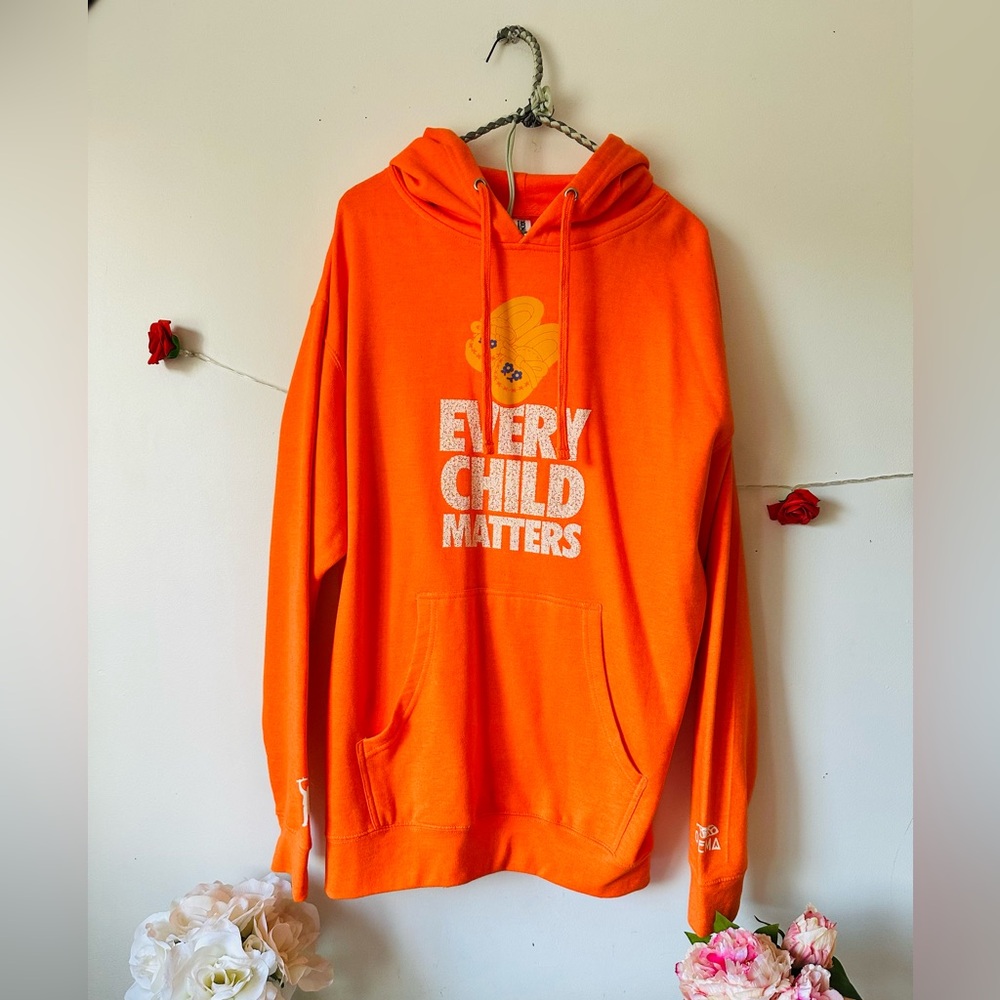 Orange Shirt OKEMA Drezus Every Child Matters Sweatshirt Hoodie New L - Picture 2 of 7